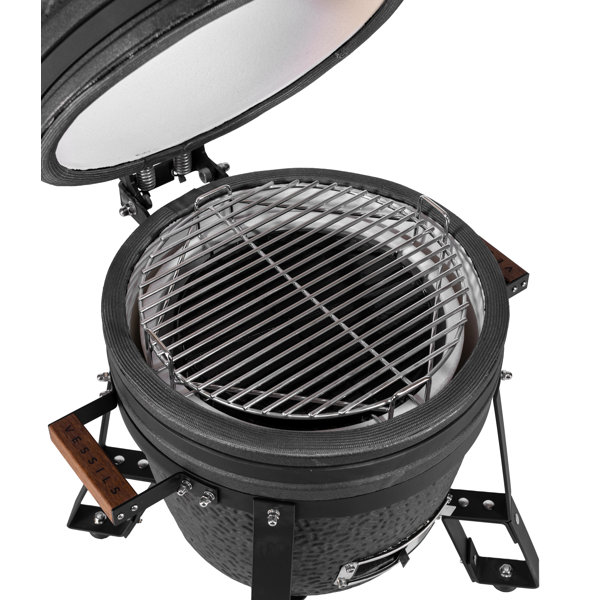 VESSILS Fleet 16" Kamado Charcoal Grill Full Set with Accessories Matte Black (13.4in W